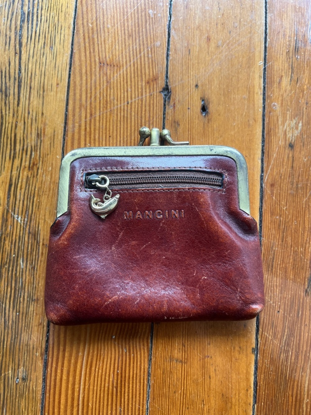 Mancini Leather Kiss Lock Coin Purse